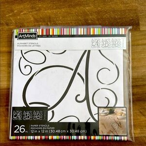 ArtMinds Alphabet Paper Stencils Set 26 pc. 12 in. X 12 in.